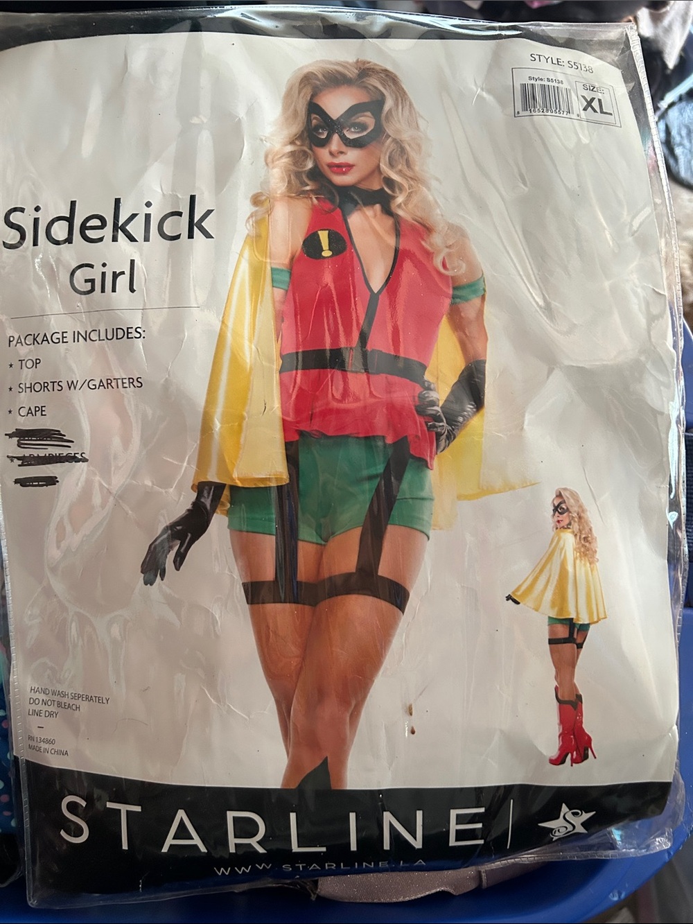 Starline Sidekick Girl Superhero Costume - Red, Green & Yellow